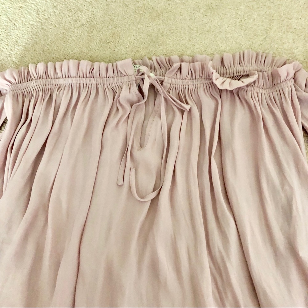 Pink Off the Shoulder Ruffle Blouse - Picture 3 of 8